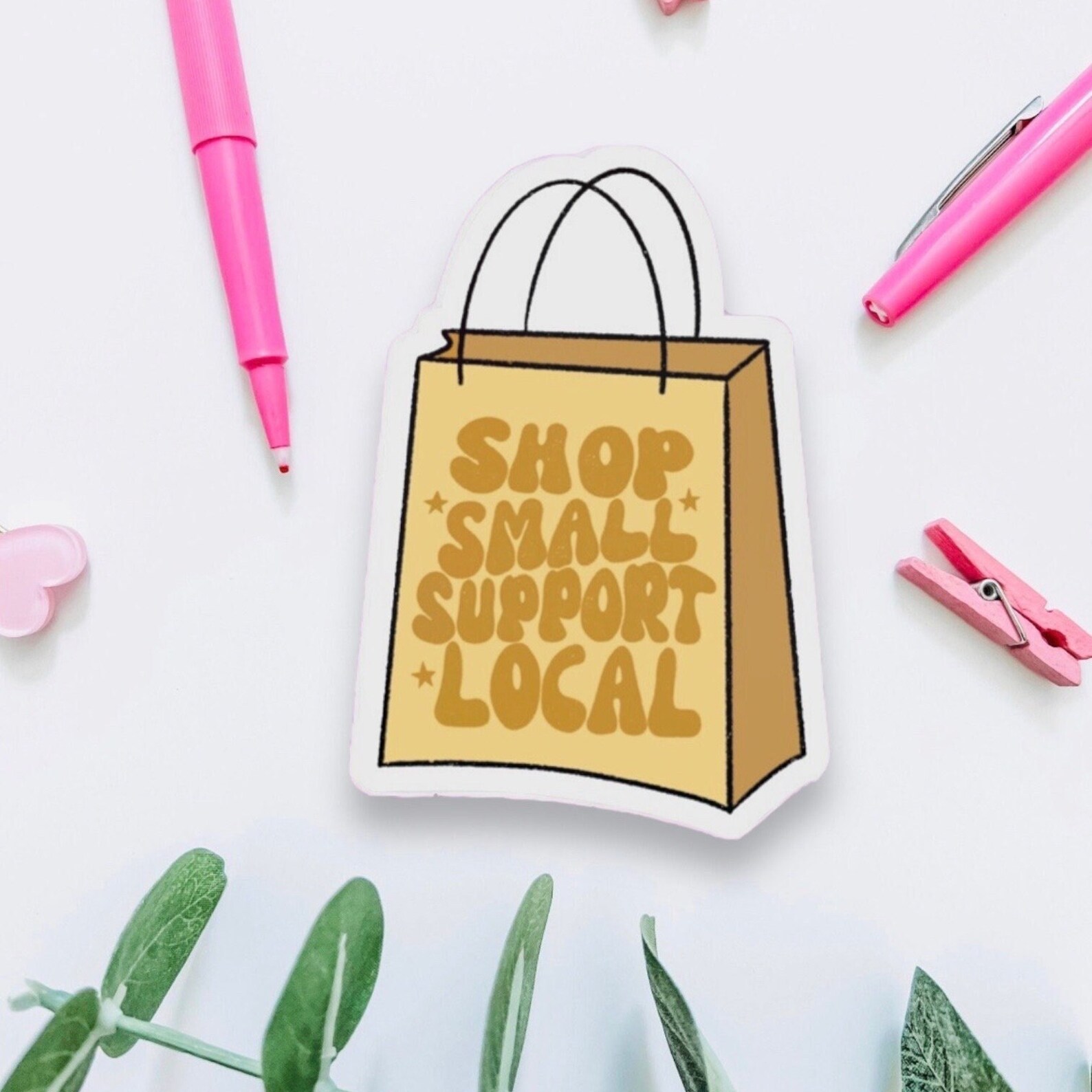 Shop Small Support Local Sticker, Small Business Owner Gift for Laptop ...