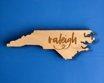 Raleigh NC magnet for fridge, North Carolina realtor gifts for buyers, welcome to the neighborhood souvenir magnet for whiteboard, NC made