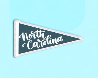 North carolina sticker, north carolina pennant sticker, nc waterproof vinyl, north carolina flag decal, North Carolina Pennant