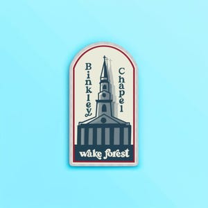 Binkley Chapel Wake Forest Sticker, Wake Forest College Souvenir, Wake Forest North Carolina Landmark Keepsake for Travel, Seminary Chapel