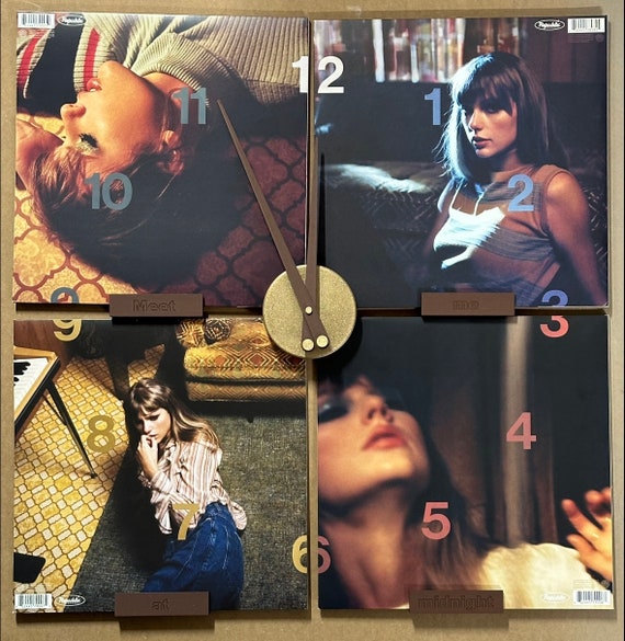 Midnight Vinyl Record Clock Display: Modern Wall Art for