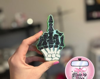 Clips de ventilación para coche Freshie / Freshy / Esqueleto de dedo medio