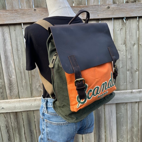 Scandia Brand Seed - Backpack convertible Crossbody Shoulder Bag - Vintage American Sacks-Selina Vaughan Studios