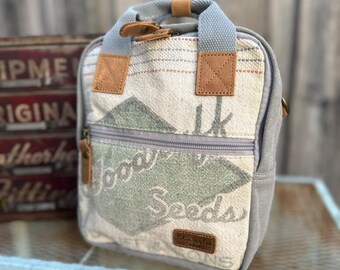 Crossbody Leather Bemis Backpack Vintage Textile \