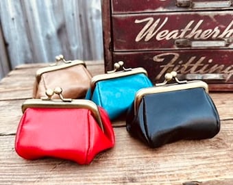 Retro Vintage Style Leather Coin Purse