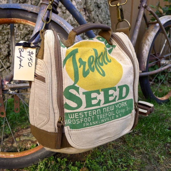 Birdsfoot Tresfoil - Franklinville New York -  Seed Sack Convertible Backpack Shoulder Bag - Canvas & Leather Bag... Selina Vaughan