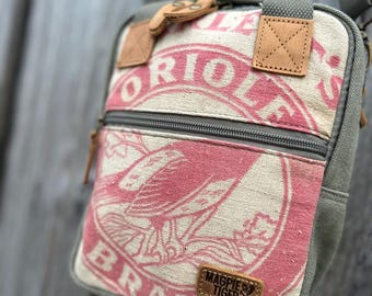 Crossbody Leather Bemis Backpack Vintage Textile \