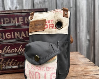 Funk Farms US patent No 1 - Convertible Waist/Bottle Holder w phone Pocket on back- Americana Canvas Bag Selina Vaughan Studios