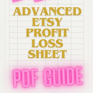 Easy template to calculate etsy profit loss monthly and yearly, no more headaches or losing data.