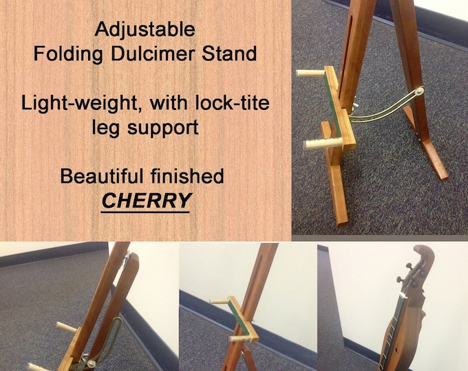 Adjustable Mountain Dulcimer Folding Stand, With Optional Clipboard and Scheitholt or guitar Support. Item# CHS024