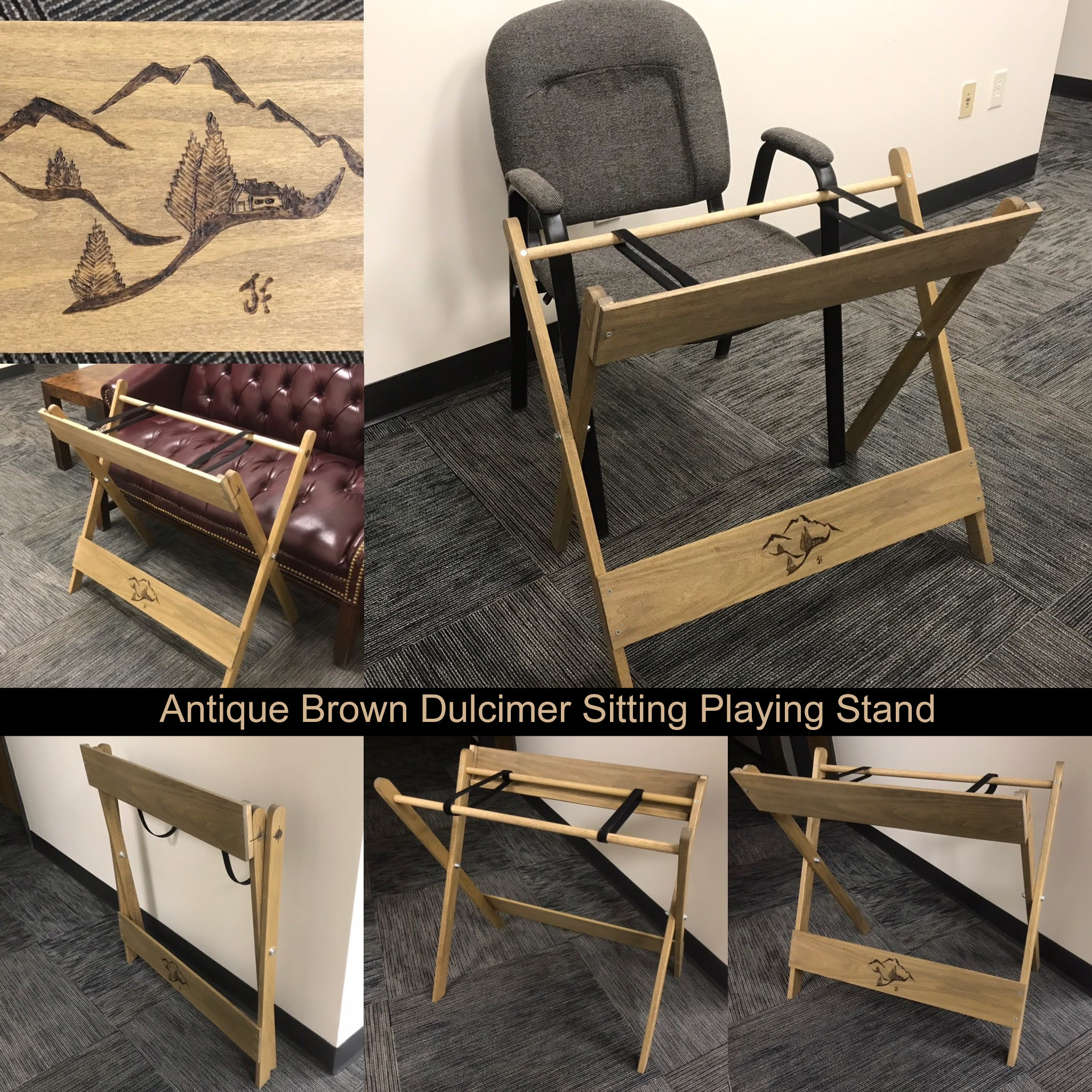 Adjustable Mountain Dulcimer Playing Stand with optional Etsy