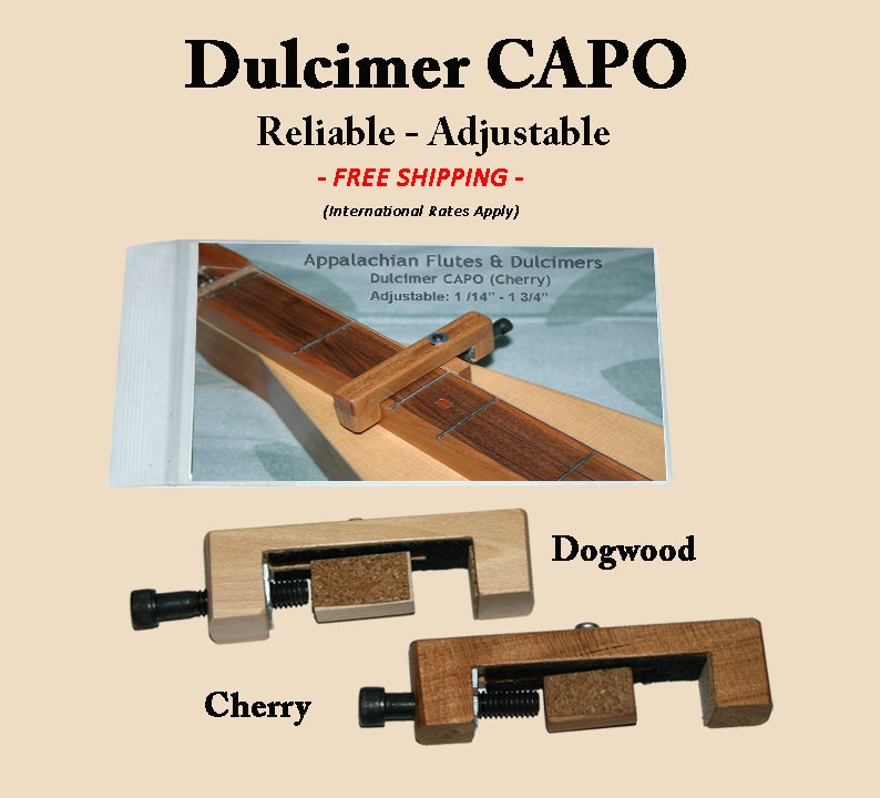 HandMade Mountain Dulcimer CAPO Cherry or Dogwood. Item Etsy
