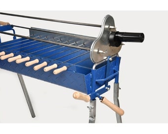 Parrilla de carbón chipriota (Foukou) con mecanismo de elevación - Asador motorizado grecochipriota