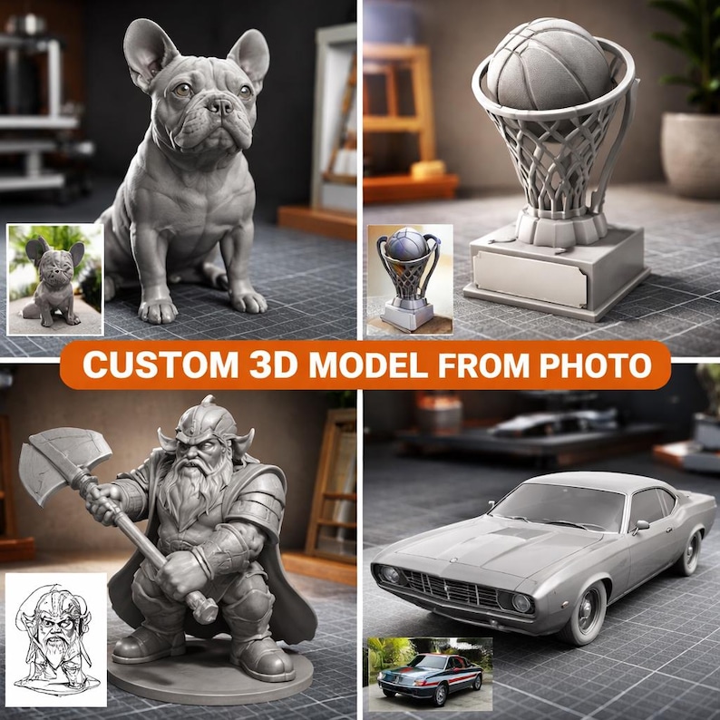 Modelo 3D personalizado a partir de foto – Arquivo STL/STP/3MF em 24 horas (Download digital) imagem 5