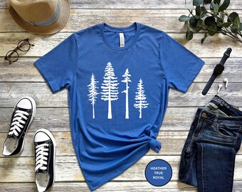 Tall Pine Forest Shirt, Nature Tree Tee, Summer Hiking Gift for Outdoorsy Friends