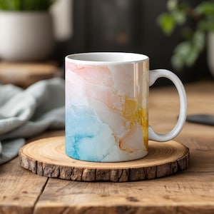 Vibrant Swirl Coffee Mug – Artistic Marble Ceramic Cup Gift for Colorful Tea and Coffee Lovers