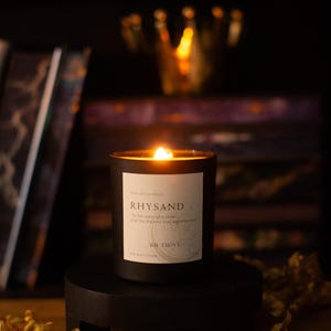 Rhysand | High Lord Soy Candle | Citrus, Sea Salt and Leather | Dark Fae Court Gift