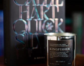 Kingfisher Candle | Quicksilver Romantasy Fae Book Merch | Bookish Spicy Gift | Morally Grey