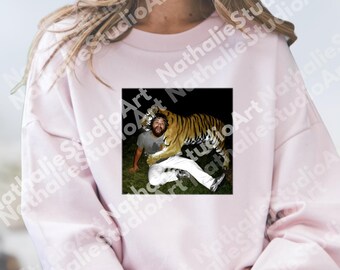 The Hangover Tiger PNG, Funny Animal Sublimation Design, Drunk Tiger Clipart, Nature Lover Digital Download, Summer Humor Artwork