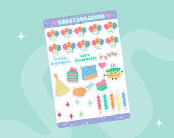 Birthday Countdown Sticker Sheet | Birthday Planner Stickers | Birthday Calendar Stickers | Journal Stickers | Birthday Countdown