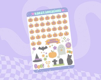 Halloween Countdown Sticker Sheet | Halloween Planner Stickers | Halloween Calendar Stickers | Journal Stickers | Countdown to Halloween