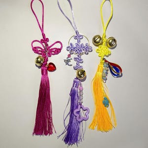 Handmade Fantasy Demon Charm Norigae – Colorful Korean-Inspired Tassel Keychain
