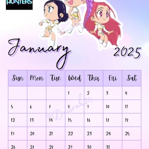 Anime-inspirierter 2025 Kalender - Süßer Chibi Fantasy digitaler Download