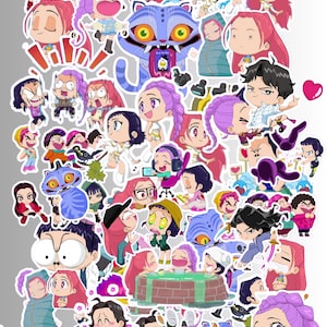 Anime-Inspired Demon Warrior Stickers – Digital Download – Cute Chibi Art Pack