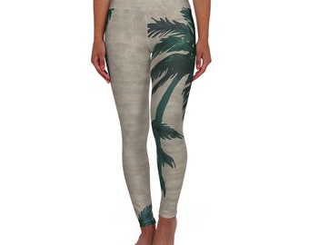 Palm Tree Women High Waisted Yoga Leggings - Summer, Spring, California