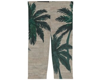 Leggings capri Palm Tree pour femmes - Été, printemps, Californie