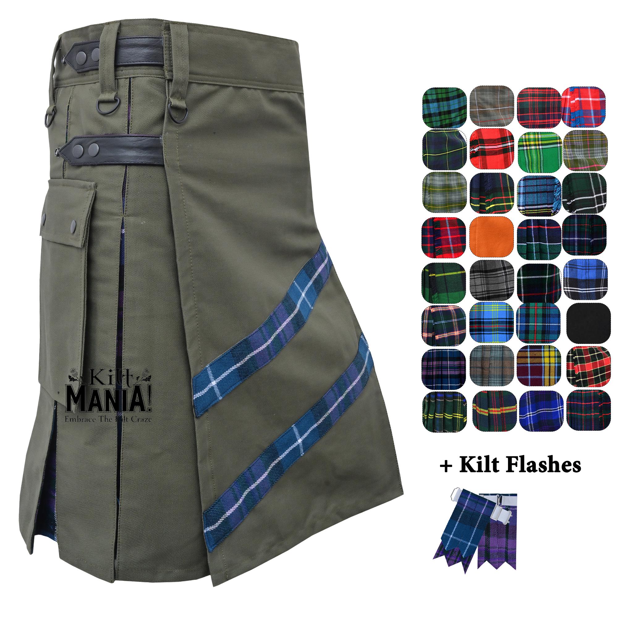 Kilt écossais Pour Homme Avec Poches Cargo - Tartan Traditionnel, Style Punk Gothique - Pour Mariages, Festivals, Usage Quotidien - 11