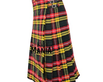 Scottish Tartan Maxi Kilted Skirt - Premium Ladies Skirt - Women&#39;s Tartan Kilt - Custom Made Ankle Length Tartan Skirts - 60+ Tartan