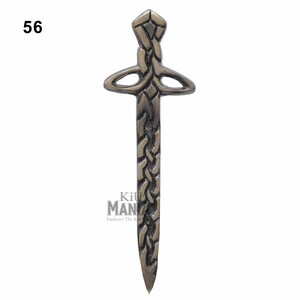 Traditional Scottish Kilt Pin Antique Finish - Celtic Knot & Thistle Designs Pins -Scottish Designs Tartan Kilt Pin - Wedding Kilt Accessory Design :56