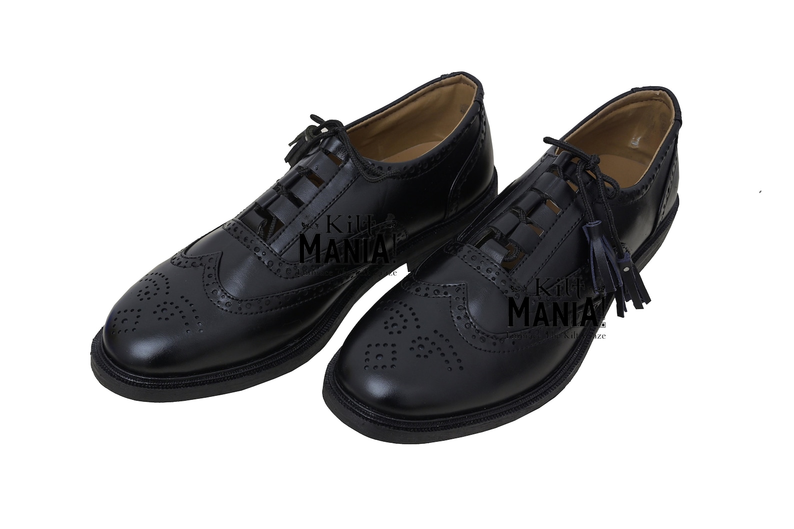 Leather Ghillie Brogues Scottish Kilt Shoes - Available In UK Sizes 7 - Foto 3