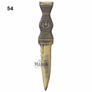 Traditional Scottish Kilt Pin Antique Finish - Celtic Knot & Thistle Designs Pins -Scottish Designs Tartan Kilt Pin - Wedding Kilt Accessory Design :54
