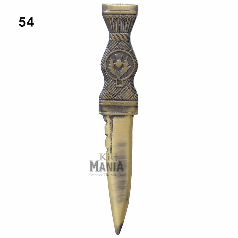 Traditional Scottish Kilt Pin Antique Finish - Celtic Knot & Thistle Designs Pins -Scottish Designs Tartan Kilt Pin - Wedding Kilt Accessory Design :54