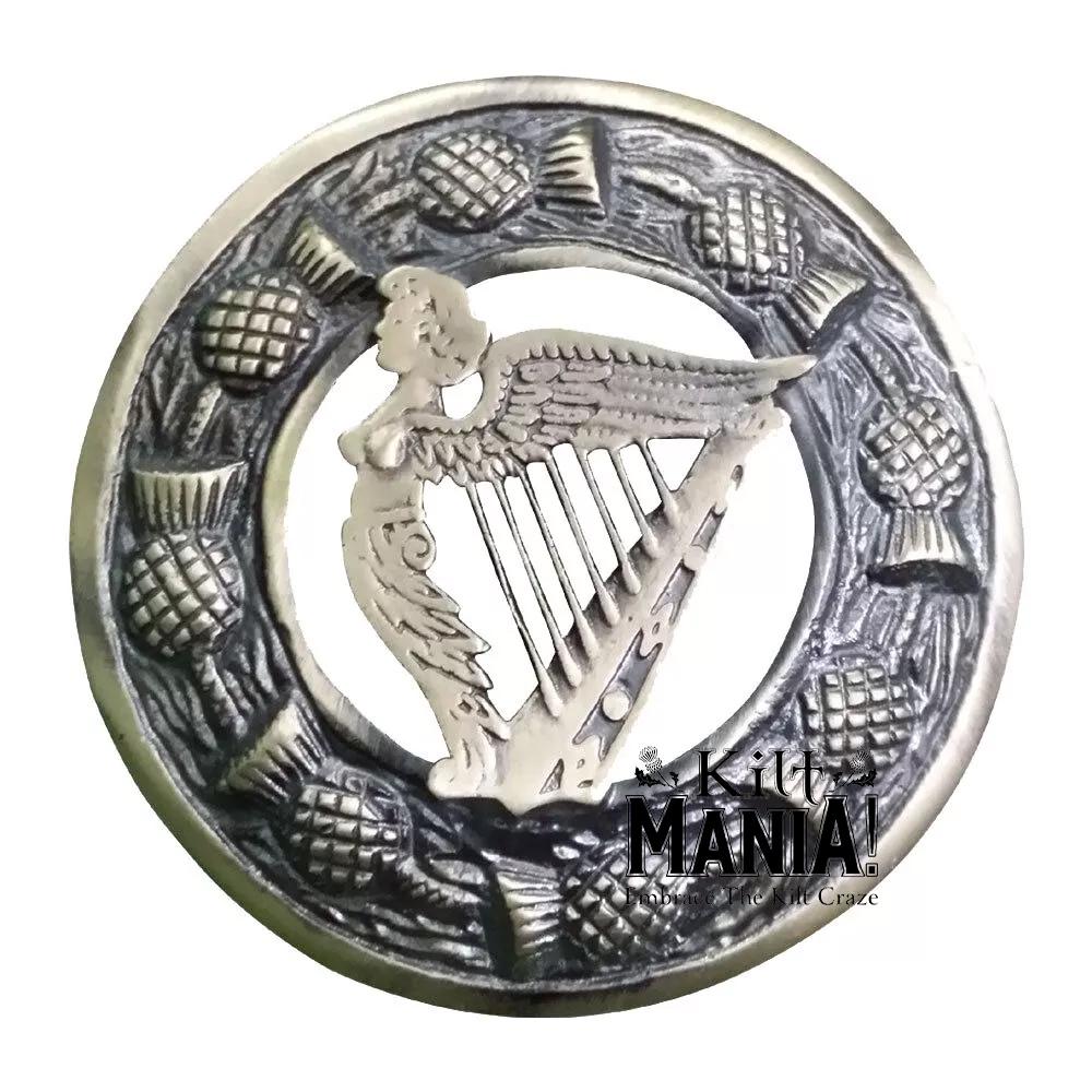 Spilla A Quadri Kilt Fly Per Uomo - Spilla A Quadri Fly Spilla A Forma Di Cardo Con Finitura In Ottone Anticato E Nodo Celtico - Spilla Con Fascia In Tartan Scozzese - Foto 10