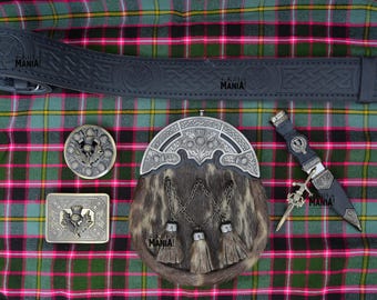 Scottish Thistle Kilt Sporran Set Full Dress Kilt Sporran Celtic
