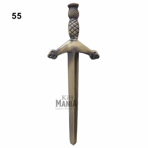 Traditional Scottish Kilt Pin Antique Finish - Celtic Knot & Thistle Designs Pins -Scottish Designs Tartan Kilt Pin - Wedding Kilt Accessory Design :55