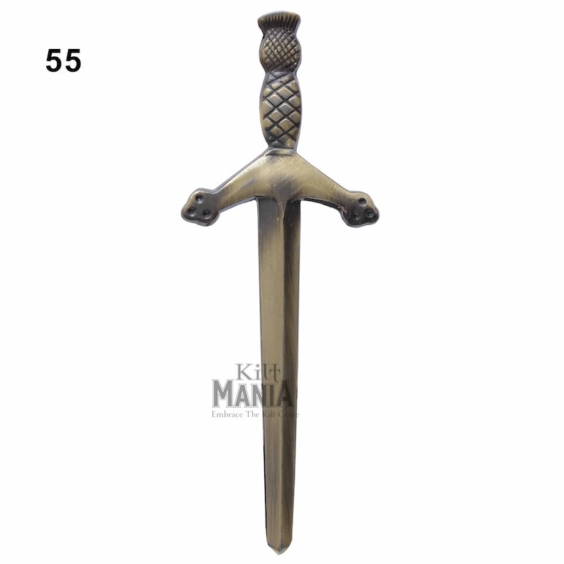 Traditional Scottish Kilt Pin Antique Finish - Celtic Knot & Thistle Designs Pins -Scottish Designs Tartan Kilt Pin - Wedding Kilt Accessory Design :55