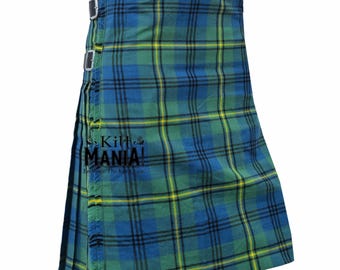 Johnston Ancient Tartan Kilt - 8 Yard Highland Kilt in 16oz Acrylic Wool - Handcrafted Men's Dress Kilt - Premium Made-to-Order Kilt Skirts