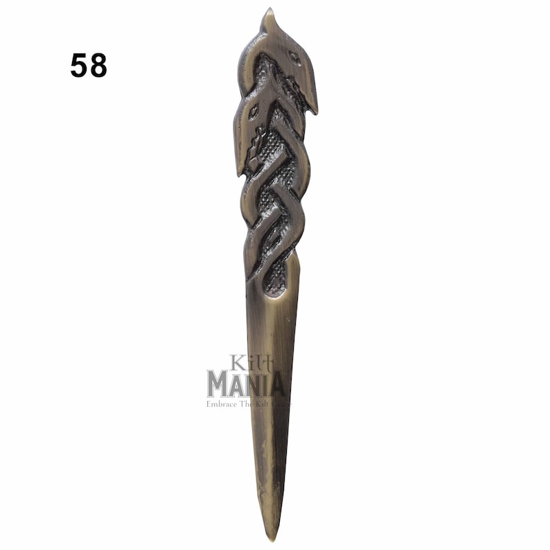 Traditional Scottish Kilt Pin Antique Finish - Celtic Knot & Thistle Designs Pins -Scottish Designs Tartan Kilt Pin - Wedding Kilt Accessory Design :58