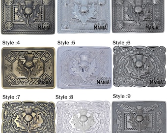 Men’s Celtic Kilt Belt Buckle Thistle Antique Finish / Celtic Kilt Belt Buckle E - Foto 7