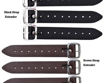Kilt Strap Verlängerung Premium Lederband - 3,25 Zoll breit - Highland Kilt Men Verlängerung schwarze Lederbandschnalle - 3er-Set