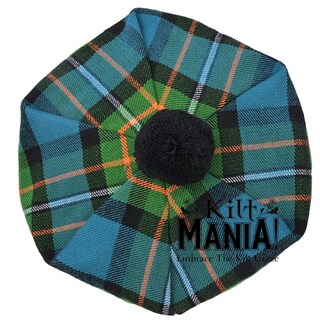 Cappello Tam O' Shanter Scozzese In Lana E Acrilico Con Pompon, Taglia Unica 55-62 Cm, Tartan Tradizionale