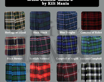 Scottish Clan Tartan Kilt Fabric – 16 oz Heavyweight Acrylic Wool – Premium Homespun Material – 54-inch Width – Running Yards - 150+ Choices