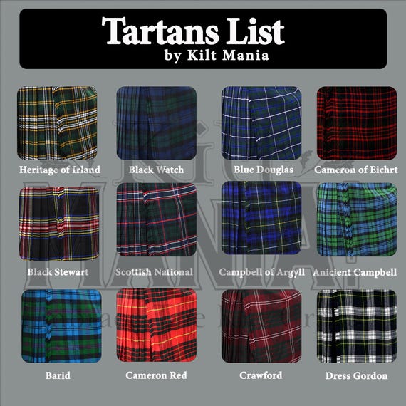 Scottish Clan Tartan Kilt Fabric – 16 oz Heavyweight Acrylic Wool – Premium Homespun Material – 54-inch Width – Running Yards - 150+ Choices