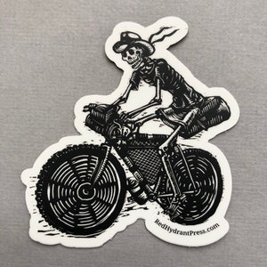 Skeleton biker sticker image 2