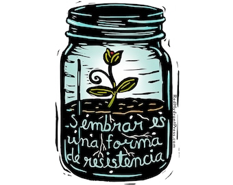 Sticker Mason jar sprout