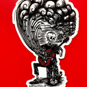 Guitar skeleton sticker